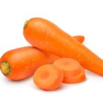 Fresh Carrots with sliced isolated on white background_